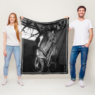 Elegant Equestrian Horse Photo Memorial Ram Fleecefilt