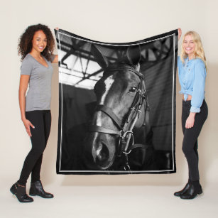 Elegant Equestrian Horse Photo Memorial Ram Fleecefilt