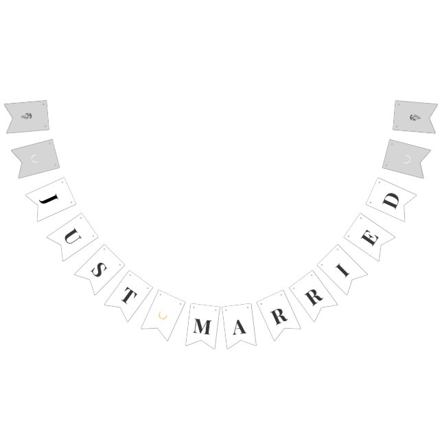 Elegant Equestrian Just Married Bunting Banner Vimplar (Alla)