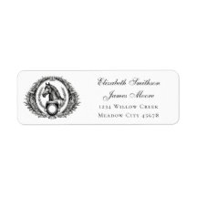 Elegant Equestrian Vapensköld Horse Returadress