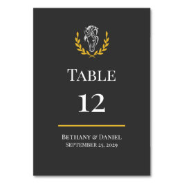 Elegant Equestrian Wedding Table Number Card Bordsnummer