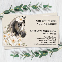 Elegant Equine Blommigt Personalize Equestrian Hor Visitkort