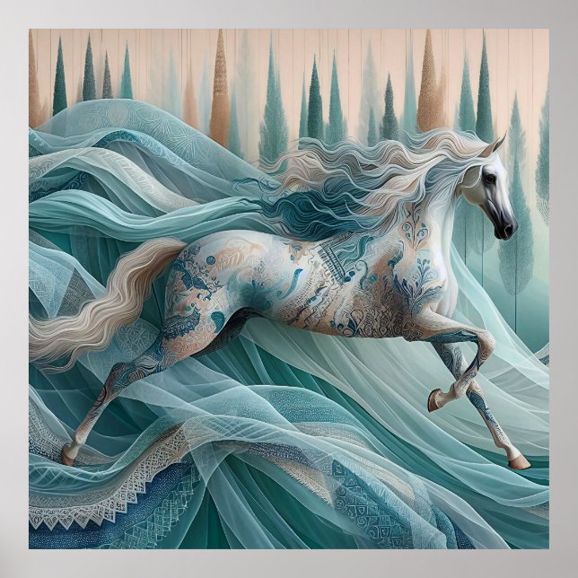 Elegant Equine, Horse, Poster, Wall Art Poster (Framsidan)