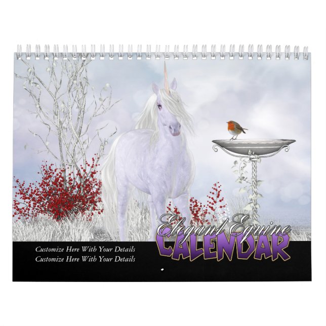 Elegant Equine kalender för konst för (Omslag)