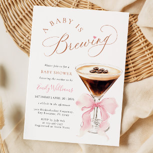 Elegant Espresso Baby brygger Inbjudningar