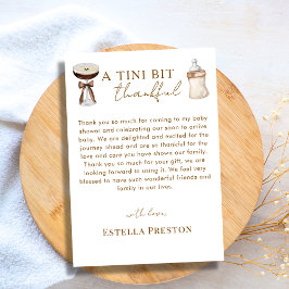Elegant Espresso Martini & Baby Bottle Baby Shower Tack Kort