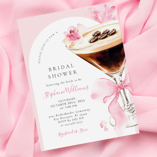 Elegant Espresso Martini Bridal Shower Invitation Inbjudningar