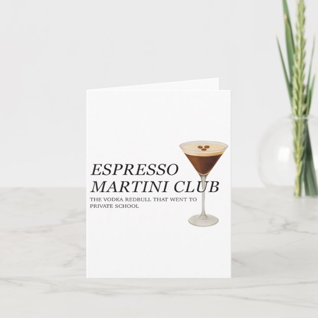 Elegant Espresso Martini Funny Quote Kort (Framsida)