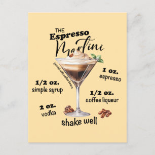Elegant Espresso Martini Recipe Cocktail Art Vykort
