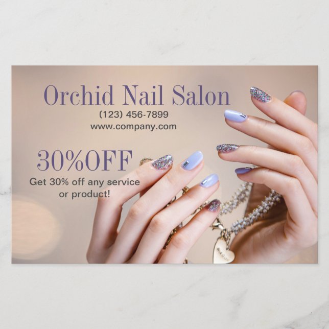 Elegant Estetiker SPA Nagelsalong Prislistor Flygblad (Framsidan)