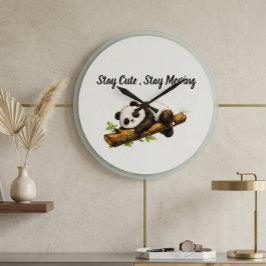 Elegant Estetisk Panda Present – Enkel Minimal Söt Stor Klocka