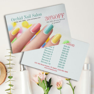 Elegant Esthetician SPA Nagelsalong Prislistor Flygblad