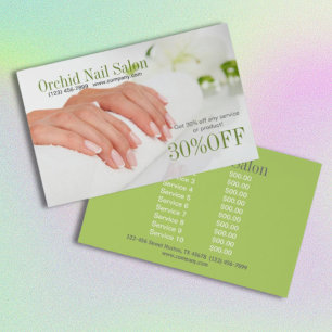 Elegant Esthetician SPA Nagelsalong Prislistor Flygblad