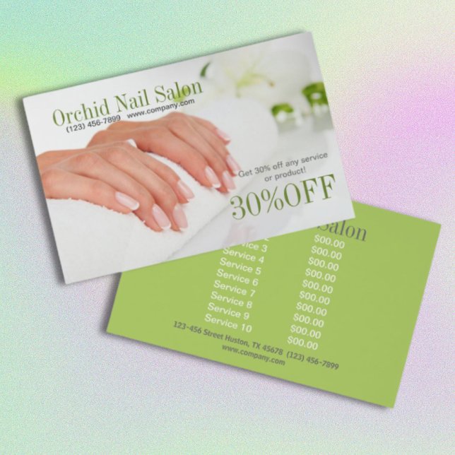 Elegant Esthetician SPA Nagelsalong Prislistor Flygblad (Elegant Esthetician SPA Nail Salon Price Lists Flyer)