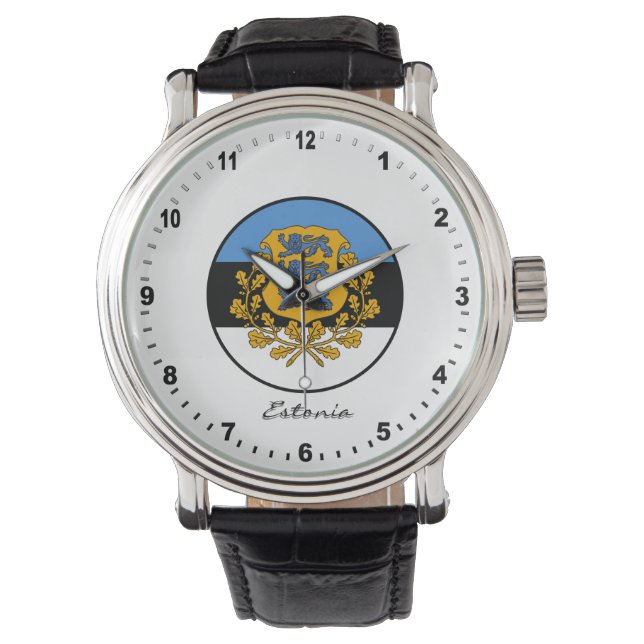 Elegant Estland Watch & Estonian Flagga Armbandsur (Framsida)