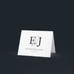 Elegant et-tecken Par Monogram Initial Bröllop  Tack Kort<br><div class="desc">Elegant et-tecken Par Monogram Initial Bröllop Tacksamhetskort</div>