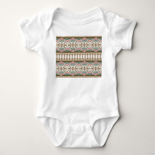 Elegant Ethnic Blommigt Boho Gräns T Shirt (Framsida)
