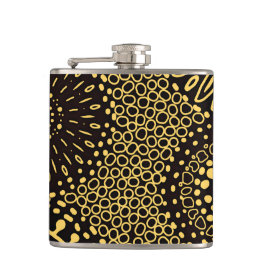 Elegant Ethnic Floral Black Gold Drink Fickplunta