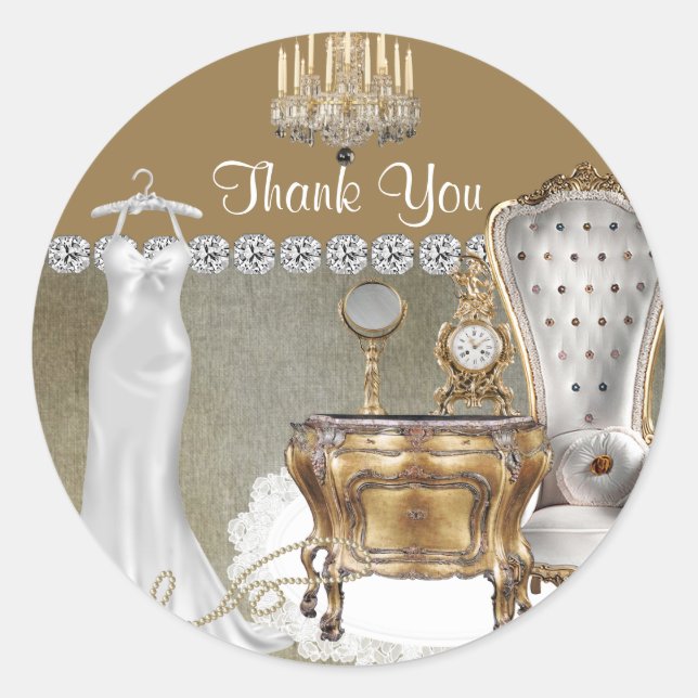 Elegant ETIKETTER FÖR TACK FÖR MÖHIPPA FAVOR (Framsida)