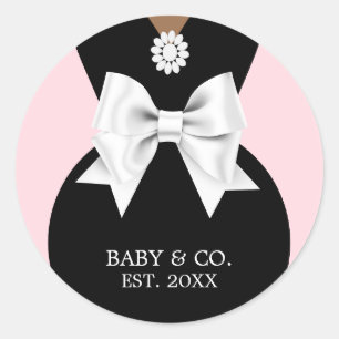 Elegant Etisk Rosa Baby & Co Tiffany Bebis-fest Runt Klistermärke