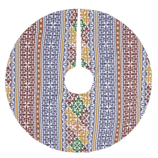 elegant etniskt mönster   julgransmatta borstad polyester (Framsidan)
