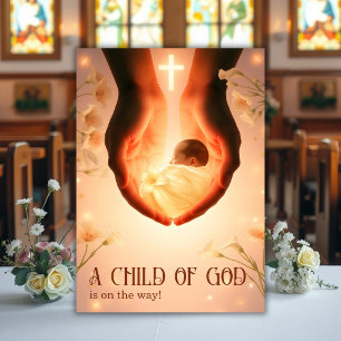 Elegant Ett barn till Gud Christian Baby Shower Inbjudningar