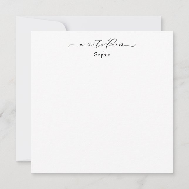 Elegant "Ett meddelande från" i enkelt svart & vit (Framsida)