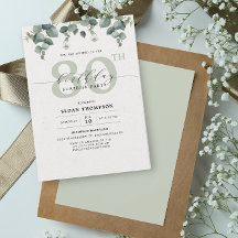 Elegant Eucalyptus 80:e Födelsedagsfesten Surprise