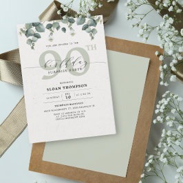Elegant Eucalyptus 90 Surprise-inbjudan på födelse Inbjudningar