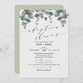 Elegant Eucalyptus Adoption Baby Shower Inbjudningar