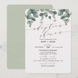 Elegant Eucalyptus Adoption Baby Shower Inbjudningar
