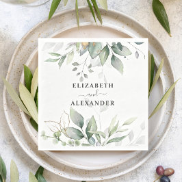 Elegant eucalyptus airy greenery bröllop pappersservett