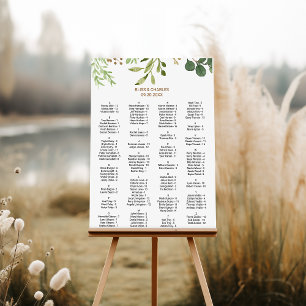 Elegant Eucalyptus Alfabetiskt sittningsschema Poster