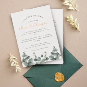 Elegant Eucalyptus Baby Shower by Mail Inbjudningar