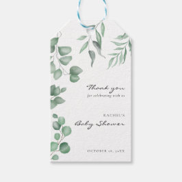 Elegant Eucalyptus Baby Shower Greenery Foliage Presentetikett
