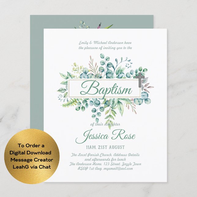 Elegant Eucalyptus Baptism Christening Greenery (Skapare uppladdad)