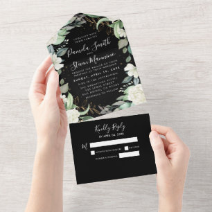 Elegant Eucalyptus Blommigt Black Bröllop med OSA