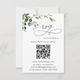 Elegant Eucalyptus Blommigt Bröllop QR-kod OSA Kort