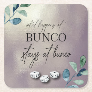 Elegant Eucalyptus Blommigt Dice Bunco Underlägg Papper Kvadrat