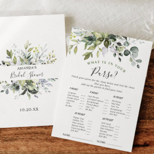 Elegant Eucalyptus Blommigt Möhippa Game Card Inbjudningar