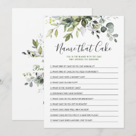 Elegant Eucalyptus Blommigt Möhippa Game Card Inbjudningar