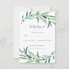 Elegant Eucalyptus blommigt vattenfärgsOSA kort