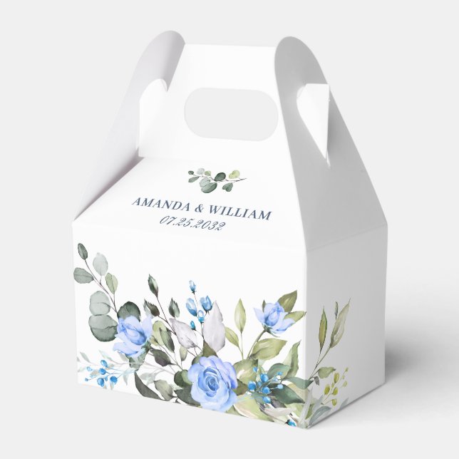 Elegant Eucalyptus Blue Ro Greenery Bröllop Presentaskar (Framsidan Sidan)