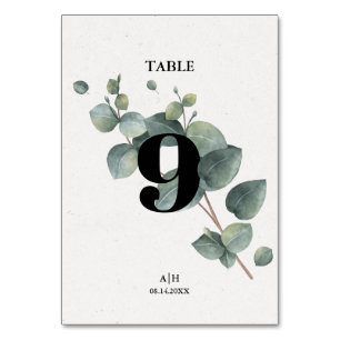 Elegant Eucalyptus Bordsnummer Card