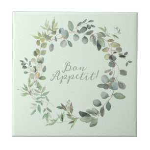 Elegant Eucalyptus Botanical Bon Appetit Greenery Kakelplatta