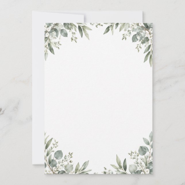 Elegant Eucalyptus Botanical Save the Date Spara Datumet (Framsida)