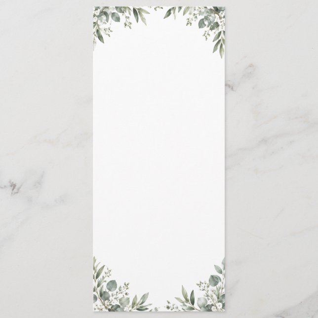 Elegant Eucalyptus Botanical Wedding Program (Framsida)