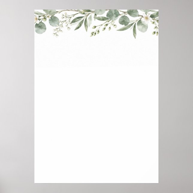 Elegant Eucalyptus Botanical Wedding Seating Chart Poster (Framsidan)