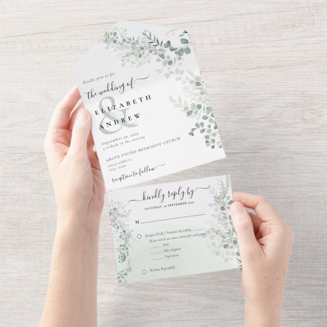 Elegant Eucalyptus Botaniskt utbyte QR kod Bröllop (Tearaway)