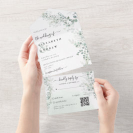 Elegant Eucalyptus Botaniskt utbyte QR kod Bröllop